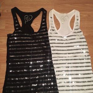 Two striped sequence tank tops